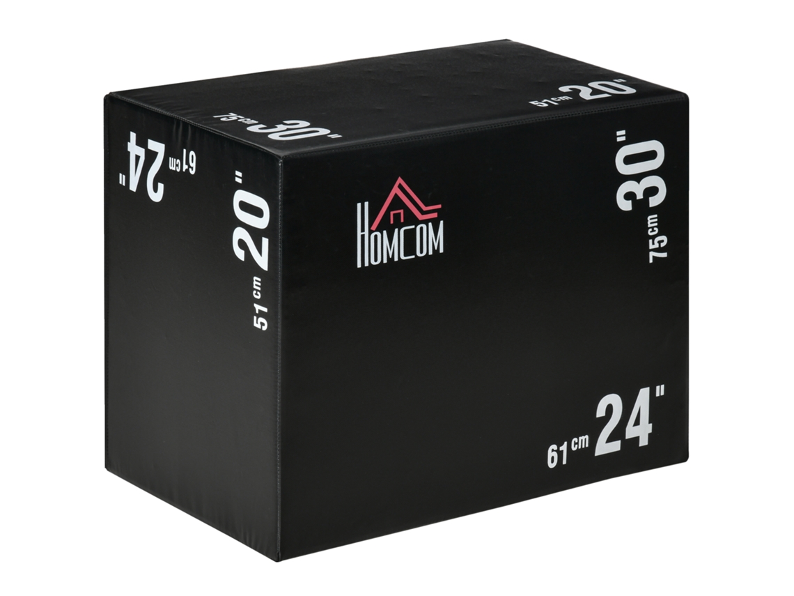 Caixa Pliométrica 3 Em 1 Com 3 Alturas. Capacidade Para 120 Kg. 75 X 51 X 61 Cm. Preta.