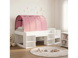 Vidaxl Estrutura De Cama Com Túnel 3 Unid. Branco E Rosa