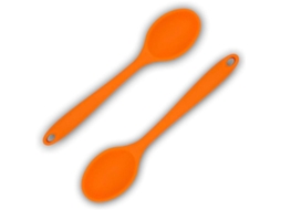 Cucharas De Cozinha De Silicone Antiaderente Sem Bpa, 2 Peças, Resistentes Ao Calor, Laranja, Para Misturar E Servir