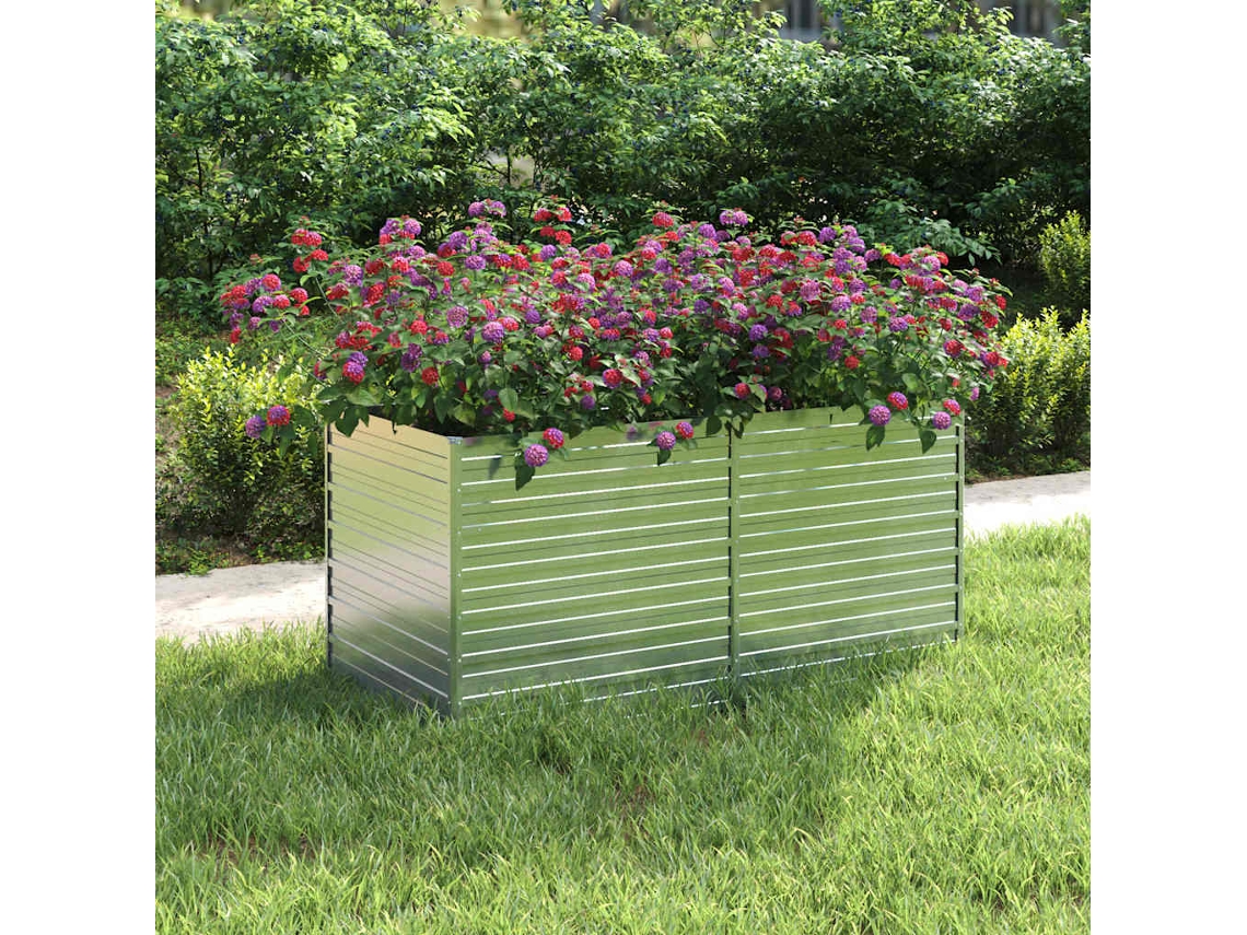 Vidaxl Canteiro Elevado De Jardim 160x80x77cm Aço Galvanizado Prateado