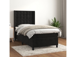 Vidaxl Cama Com Molas/colchão 80x200 Cm Veludo Preto