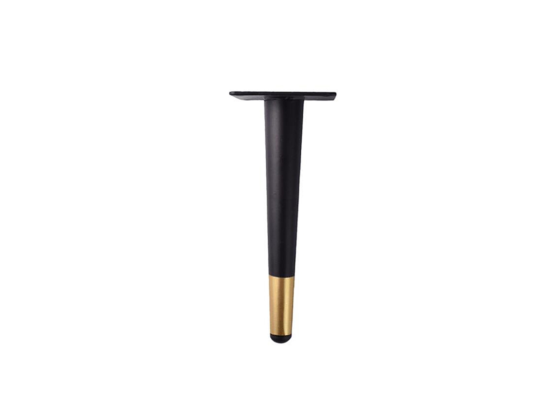 Laxiscreed Pernas De Móvel Ander Em Metal Preto Com Dourado, 12cm Para Sofás E Armários