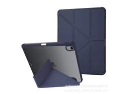 Capa Para Ipad Air13 2024 / Pro 12.9 18/20/21/22 Azul Escuro Dobrável Alça Completa