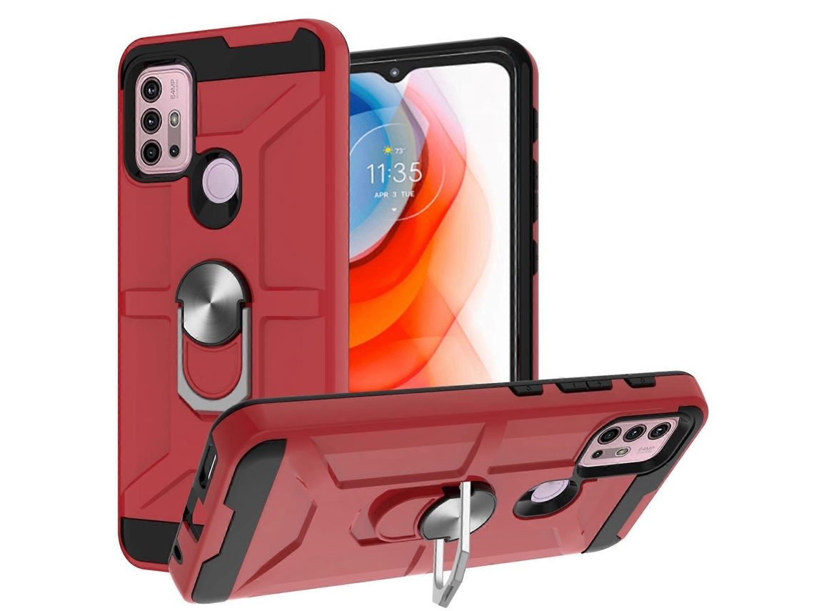 Capa Protetora Magnética À Prova De Choque Com Suporte De Anel Para Motorola Moto G10 / G30 War-god Armor Tpu Pc