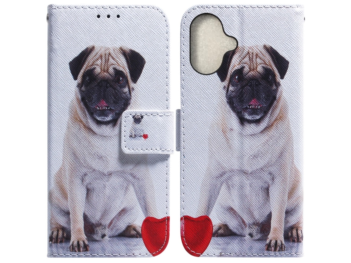 Capa Em Couro Pu Para Apple Iphone 16 Plus - Cão