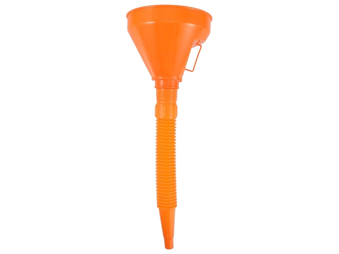 Funil De Combustível Laranja Com Mangueira Flexível E Plástico