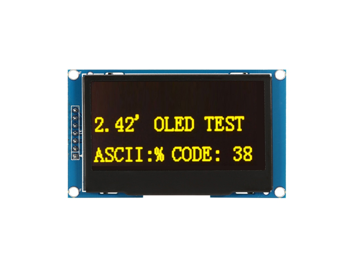 Módulo de Display Oled 2.42 Polegadas 128x64 Iic I2c Serial Peripheral Interface para Diy (amarelo)
