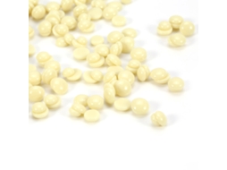 Cera depilatória em grãos, embalagem de 300g, ideal para salões de beleza.