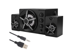 Subwoofer 2.1 Sada D 215 com Luzes Led Bluetooth e Ajuste de Áudio para Celulares/tablets | S/MARCA