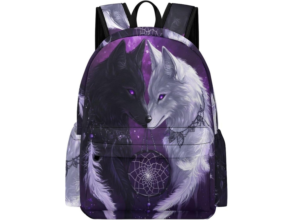 Mochila Escolar Feminina Com Estampa Lobos Para Meninos Do Ensino Fundamental (cm1), Grande De Em