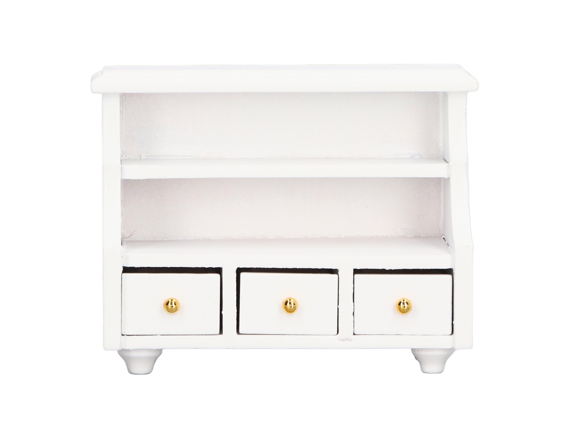 Mali armário Miniatura Banheiro Branco Puro Design Bonito Armazenamento Casa de Boneca 1:12