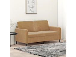 Sofá de 2 Lugares Veludo 140 Cm Castanho PANGSHIYUAN