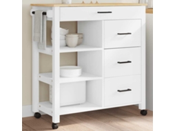 Vidaxl Carrinho De Cozinha Monza 84x40x88,5 Cm Madeira De Pinho Maciça