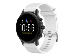 Bracelete de relógio de silicone com textura de 22 mm para Fossil Gen 5 Carlyle, Gen 5 Julianna, Gen 5 Garrett, Gen 5 Carlyle HR (branca)