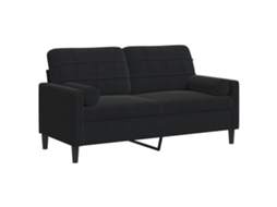 Maison Exclusive - Sofá 2 Lugares C/ Almofadas Decorativas 140 Cm Veludo Preto