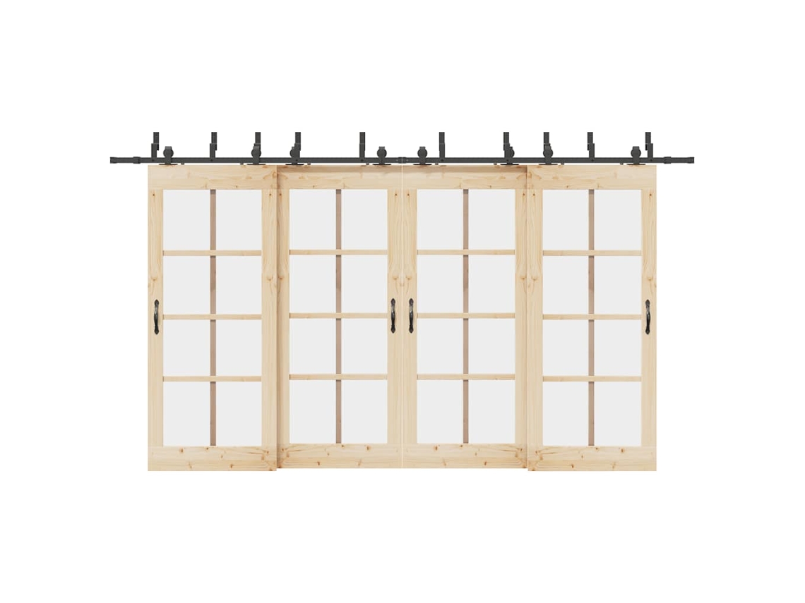 Vidaxl Kit De Ferragens Para Porta Deslizante 400 Cm Aço Preto