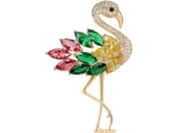 Broche De Flamingo Com Strass Joia Refinada Em Cristal Formato Animal Para Mulheres E Meninas Ótimo Presente Qualquer