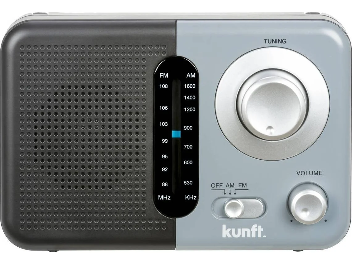 Rádio a Pilhas KUNFT  KPR4173 (Cinzento - Analógico - FM/AM - Pilhas)