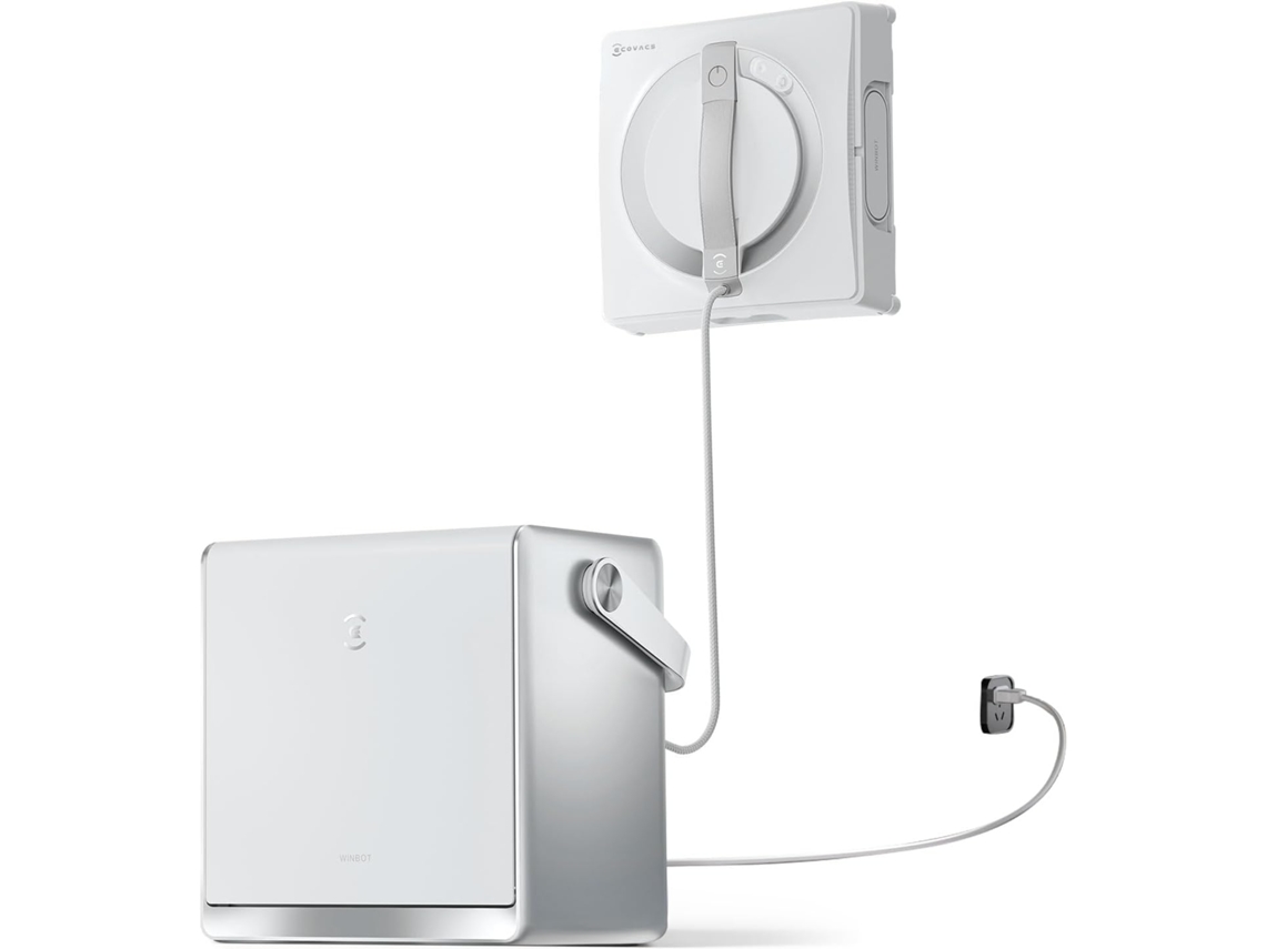 Robot Limpa Vidros Ecovacs W2 Pro Omni, Inteligente Sem Fios, Estação Tudo-em-1, Navegação Ai, Pulverização Dupla, Sistema Anti-queda