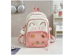 Mochila Com Pingente De Boneca, Adequada Para Uso Diário Na Escola, Encontros E Viagens. Rosa
