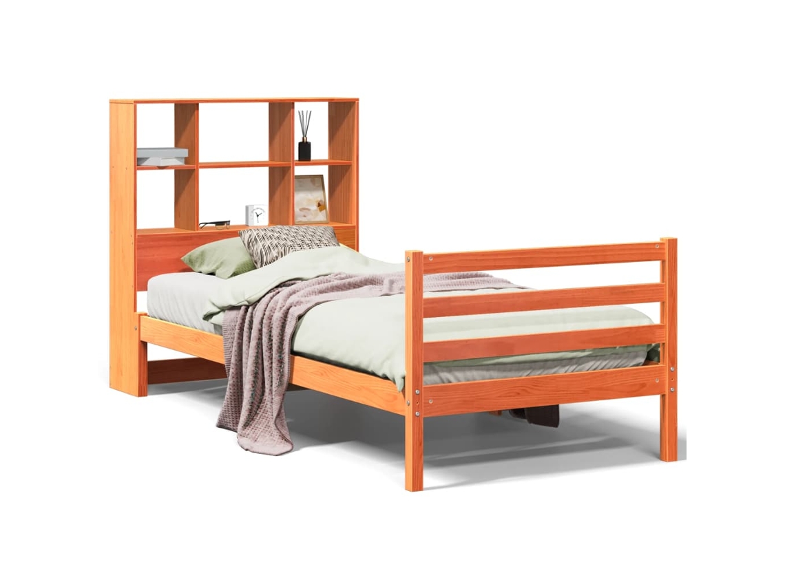 Cama com Estante Sem Colchão 75x190 Cm Madeira Maciça MAISON EXCLUSIVE
