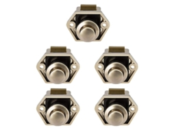 Puxador de gaveta com botão miniatura para armário, caravana, autocaravana, barco, níquel, chave Rrz níquel, 5 peças.