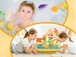Primerox brinquedo de Pia de Cozinha 2 em 1 com Torneira Funcional e Acessórios Amarelo