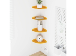 Vidaxl Prateleira Flutuante 4 Pcs Amarelo Mostarda 15 X 15 X 2 Cm