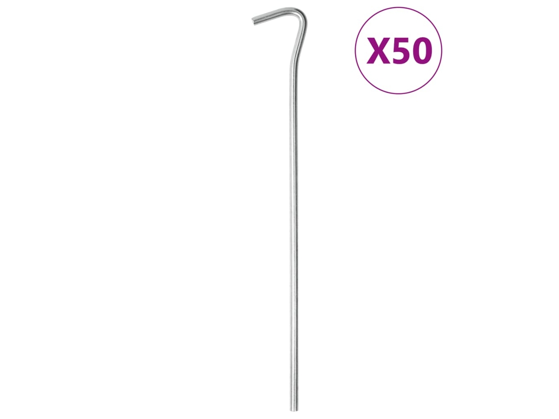 Vidaxl Estacas Para Tenda 50 Pcs 23 Cm Ø5 Mm Aço Galvanizado