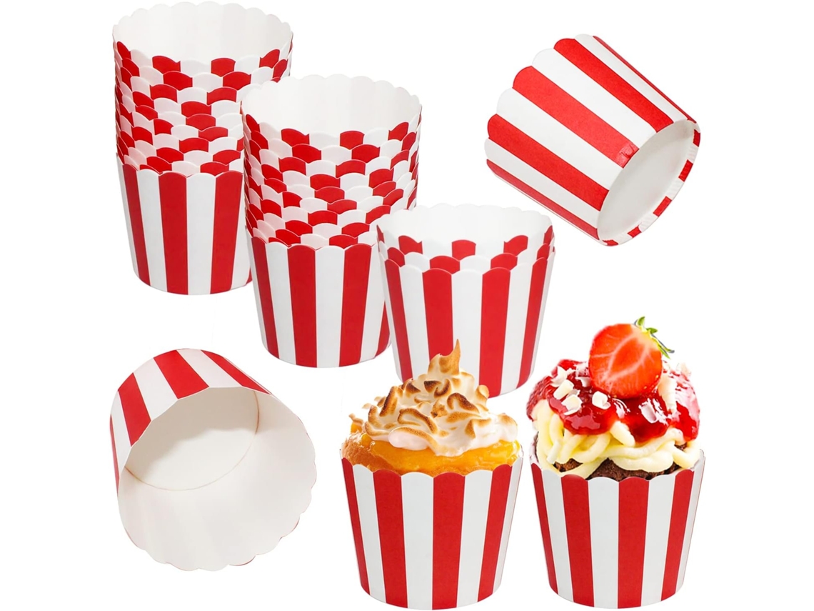 Conjunto De 50 Forminhas De Papel Para Muffins E Cupcakes, Para Assar E Apresentar Sobremesas Em Festas E Eventos