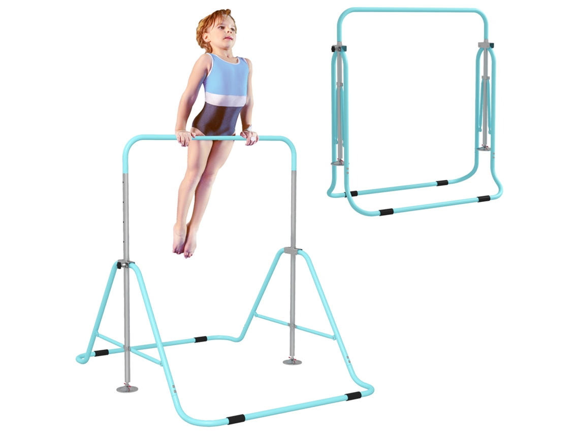 Barra De Ginástica Aço Cor Azul Celeste 154x106,2x88,5-128,5 Cm Homcom
