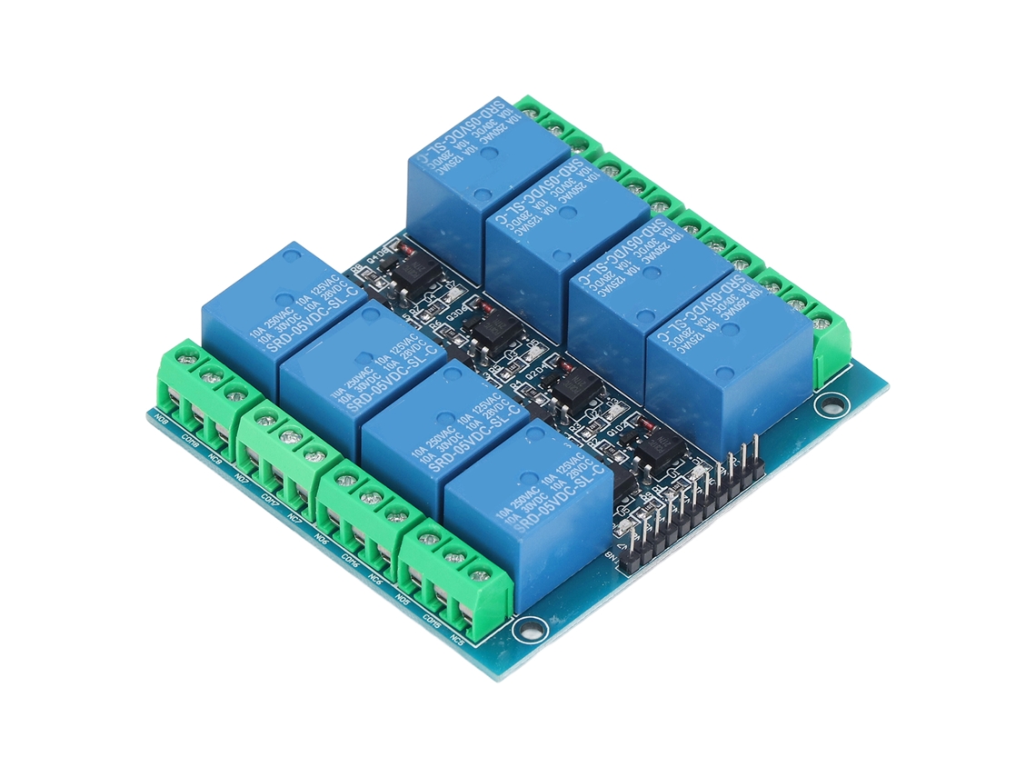 Módulo Relay De 8 Canais Laxiscreed Com Isolamento Por Optocoplador E Controle 5v 10a