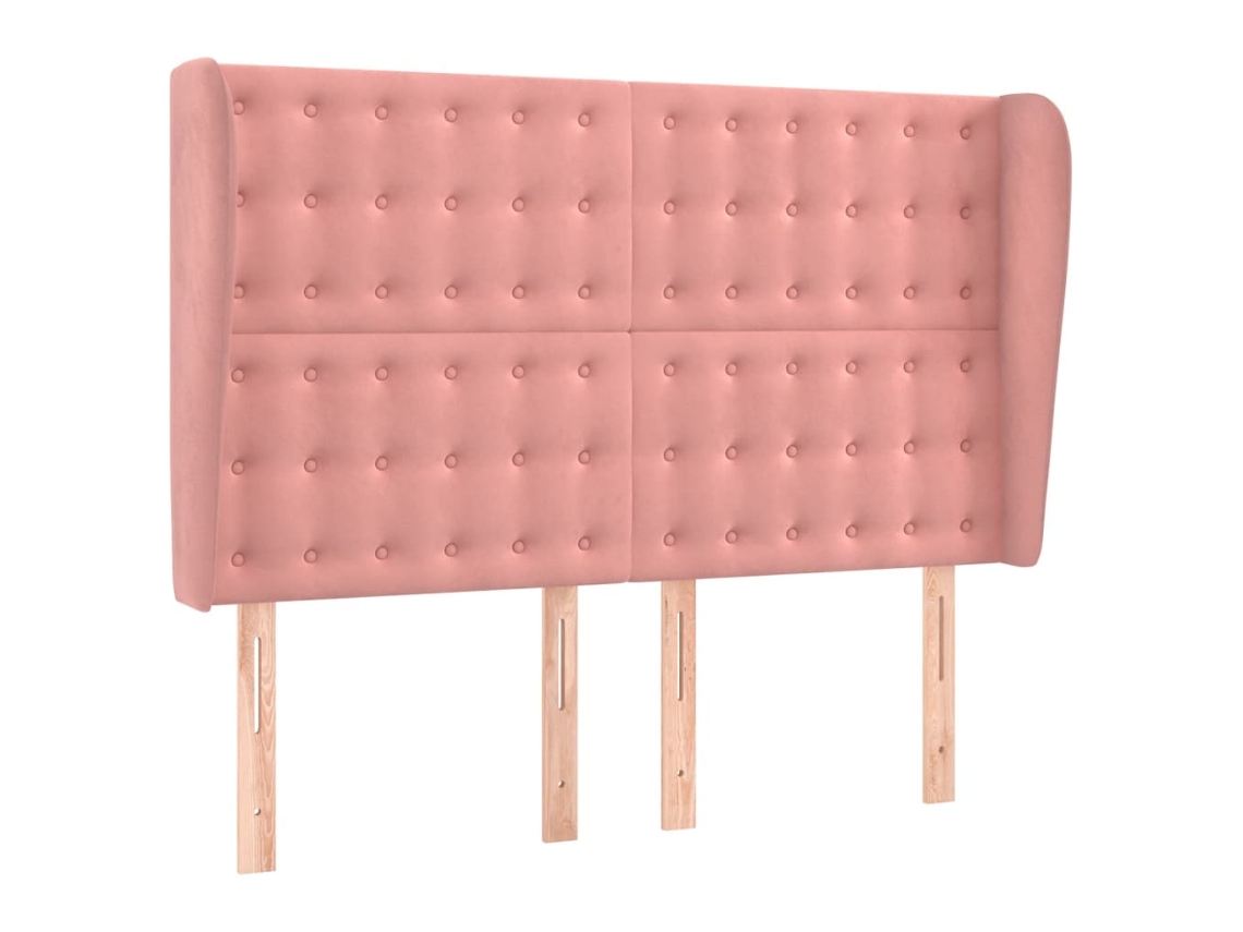 Cabeceira de Cama com Abas Veludo Rosa MAISON EXCLUSIVE 147x23x118 cm