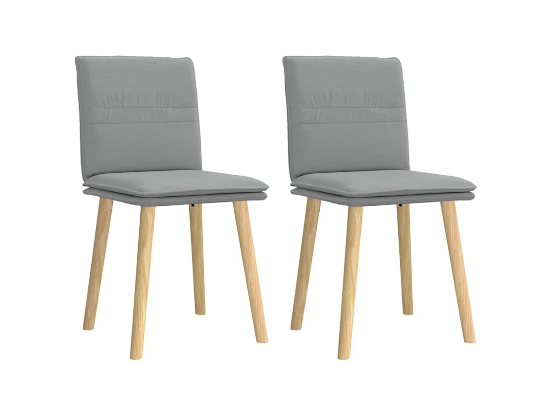 Vidaxl Cadeiras De Jantar 2 Pcs Tecido Cinzento-claro