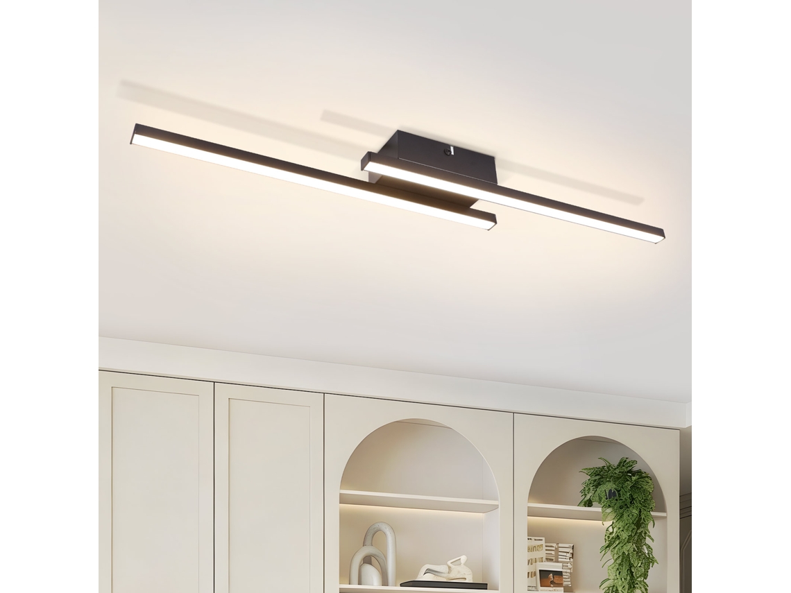 Candeeiro de Teto Led Moderno em Preto 12w Branco Neutro 4000k 61,5cm Ideal para Sala de Estar Sala de Jantar Ou Escritório ZMH