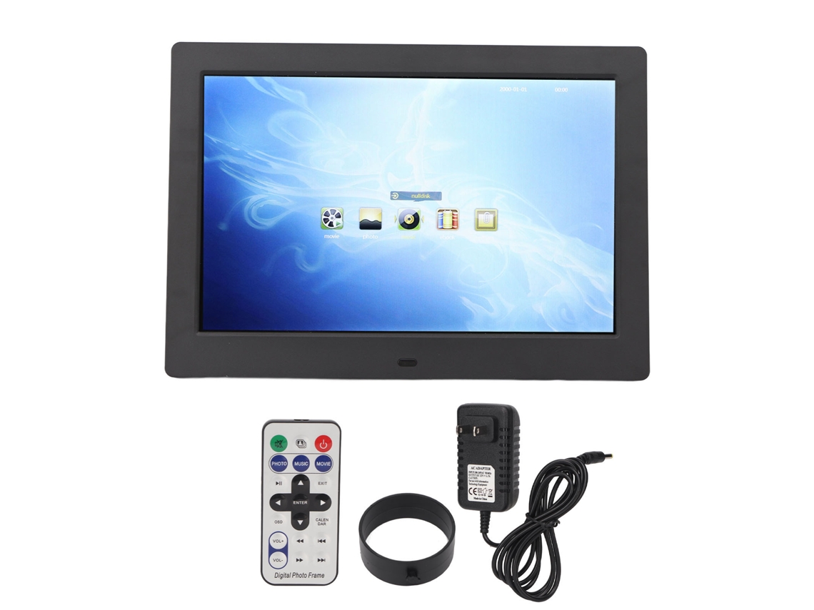 Quadro De Fotos Digital Lcd 10" Ips Hd 1280x800 Usb Preto