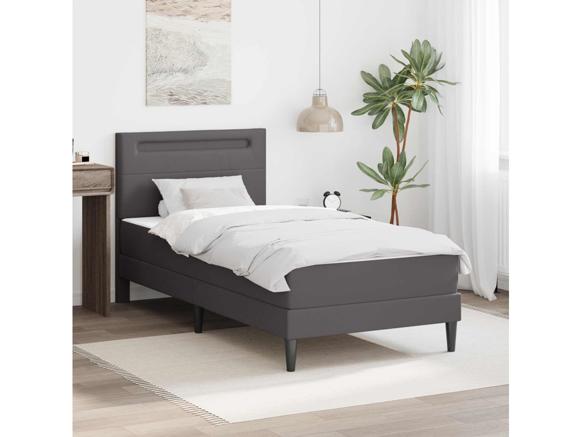Vidaxl Estrutura Da Cama Cinzento 100 X 200 Cm Couro Sintético