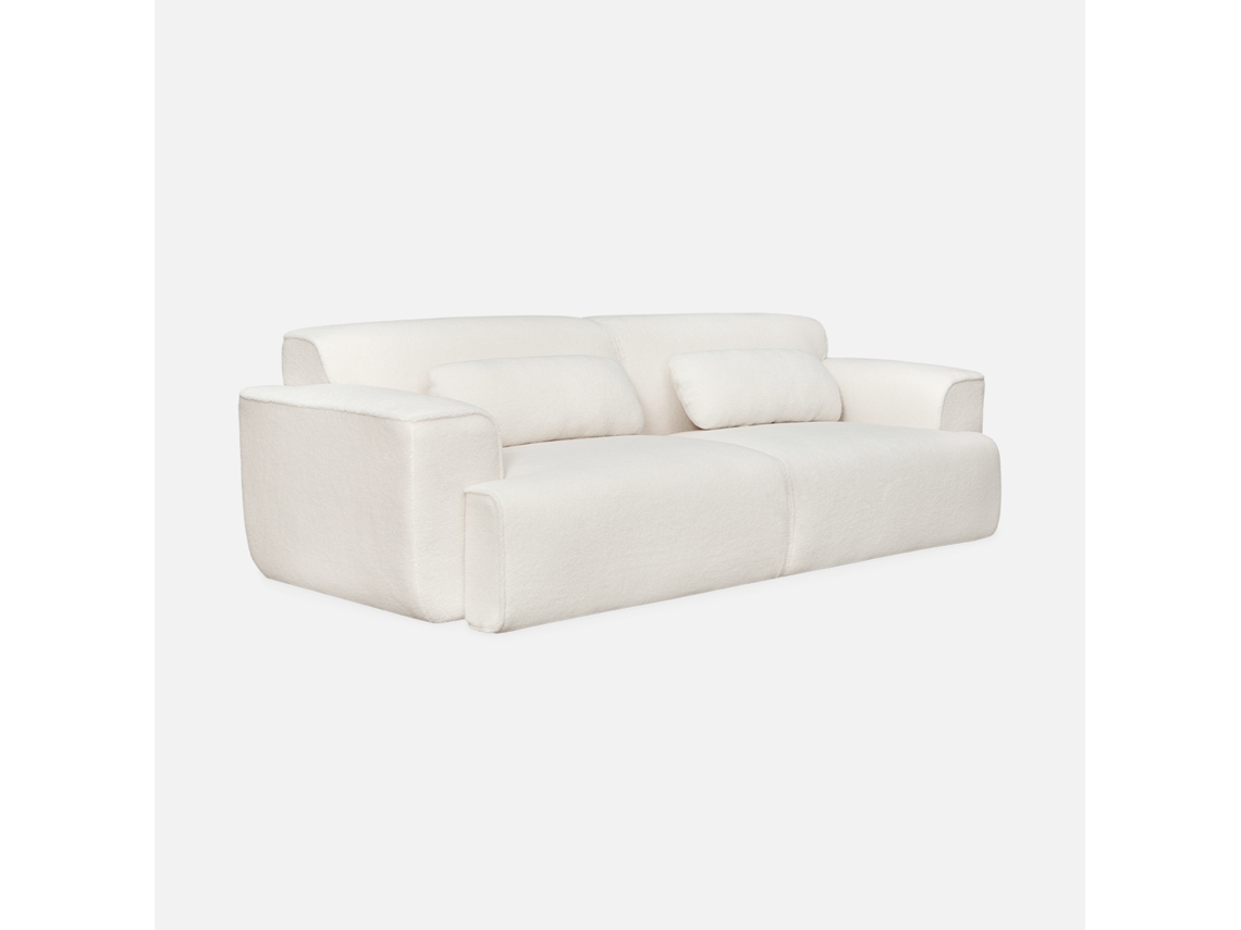 Sofá Em Tecido Boucle, 3 Lugares , Creme