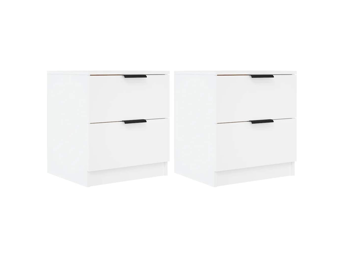 Bedside Cabinet, Bedside Cabinets Vidaxl Branco Compensado (n/a)