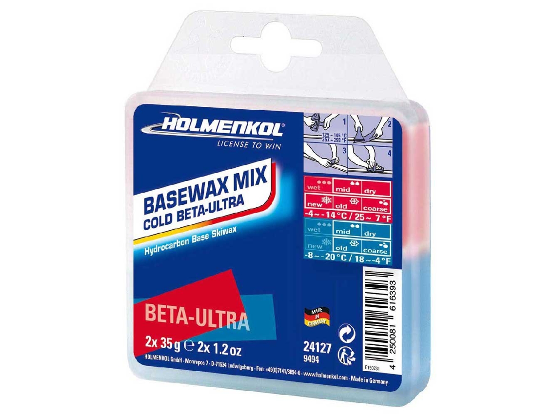 HOLMENKOL Cera Basewax Mix Cold Beta-ultra -4°c/-20°c 2x35 Gr Azul