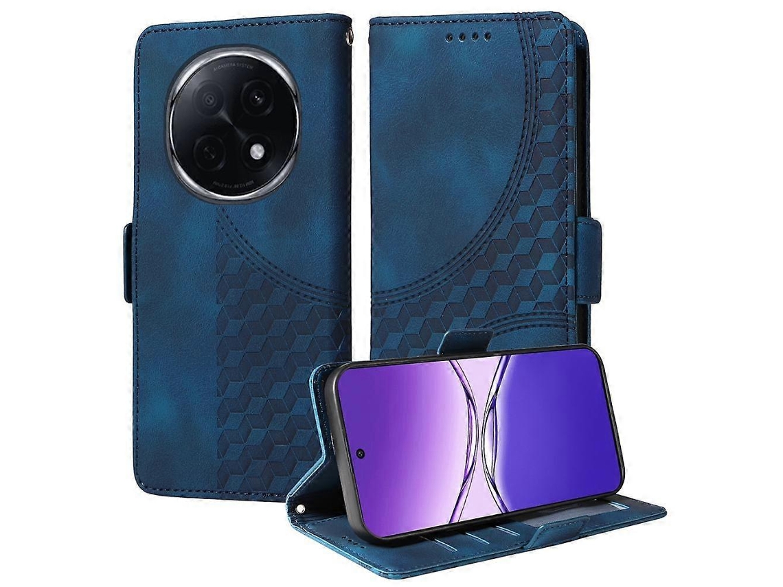 Capa De Celular De Couro Estrelado Com Losangos Em Relevo