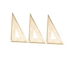 Régua Triangular De Aço Inoxidável De 3 Peças Para Desenho, Régua