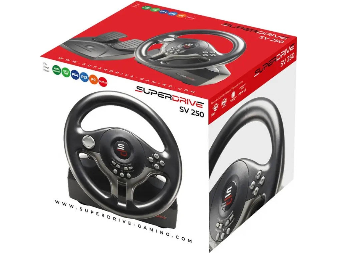 Volante + Pedais SUPERDRIVE SV 250 (Multiplataforma - Preto)