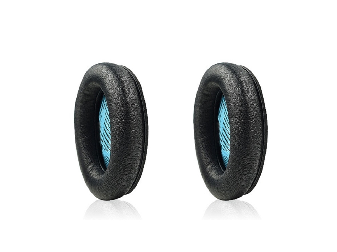Almofada Para Bose Qc15 De Orelhas De Espuma Macia Pele De Carneiro Preto