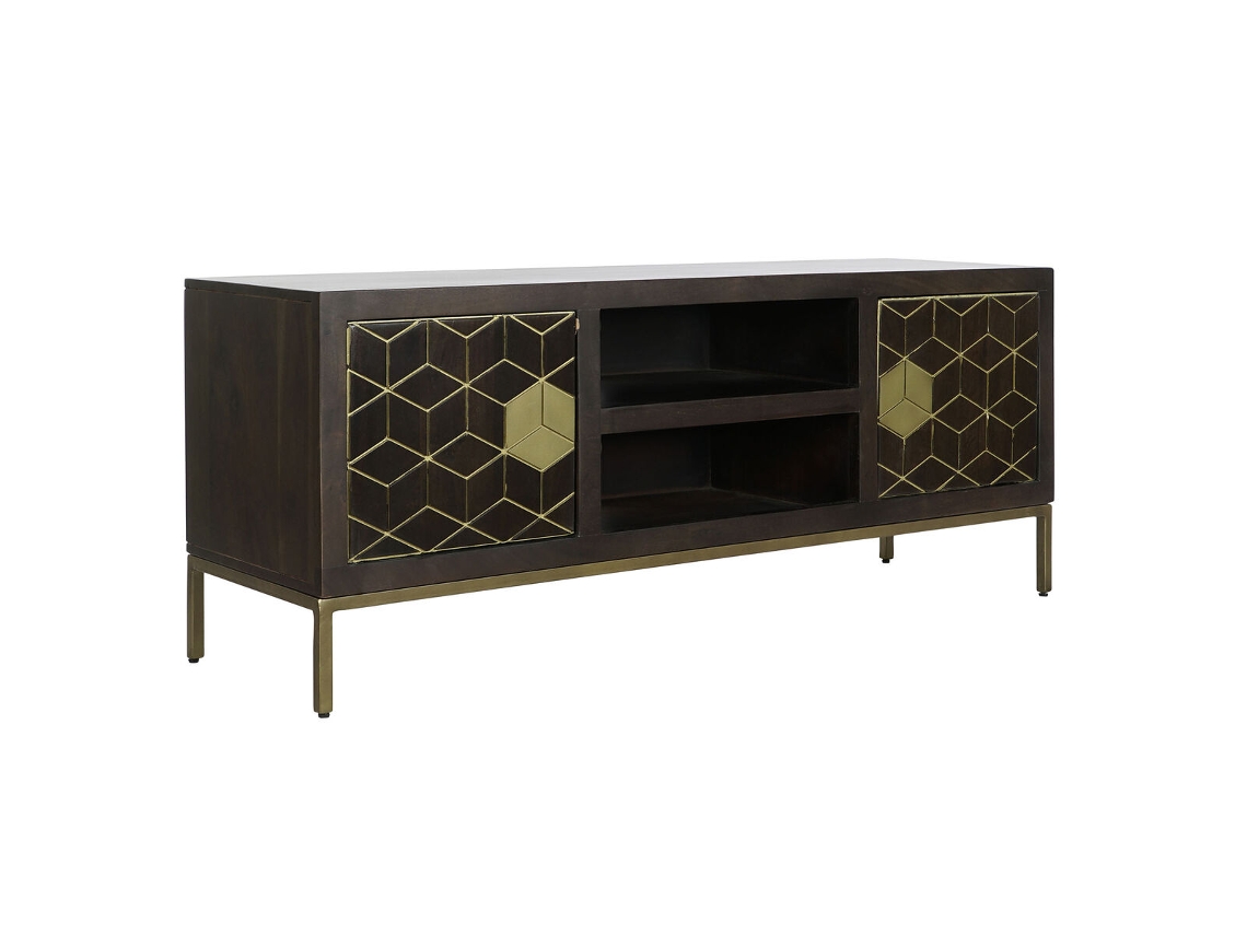 Móvel de TV DKD Home Decor 140 x 40 x 55 cm Metal Preto Acácia