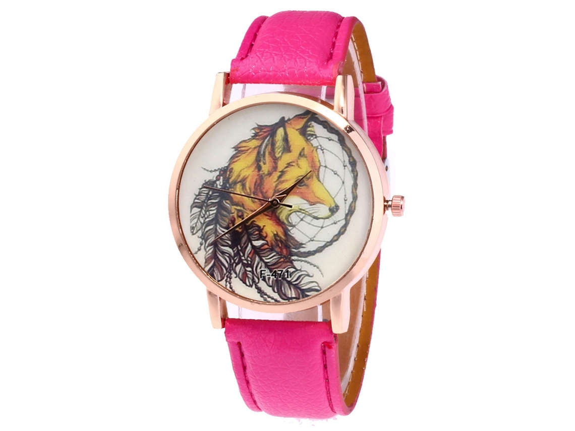 Relógio analógico de quartzo moderno para homens e mulheres, pulseira casual (vermelho e rosa)