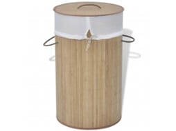 Vidaxl Cesto Redondo Para Roupa Suja Bambu Natural