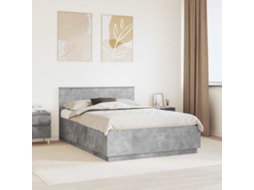 Vidaxl Estrutura Da Cama Com Cabeceira Cinzento Cimento 140 X 190 Cm