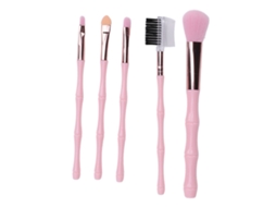 Kit De 5 Pincéis De Maquiagem Portátil Para Iniciantes Com Cerdas Macias E Fácil Limpeza