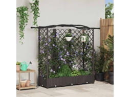 Vidaxl Cama Elevada Com Treliça E Telhado Castanho 163 X 40 X 123 Cm